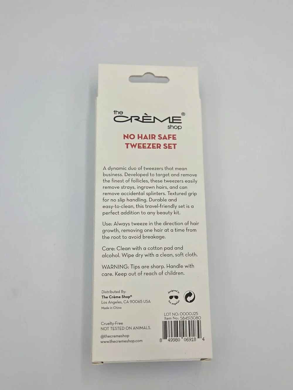 The Creme Shop No Hair Safe Tweezer Set NIB
